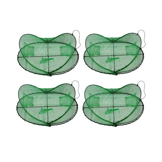 Seahorse Folding Opera House Trap With 90mm Rings- 4 Pack - Green Yabbie Nets