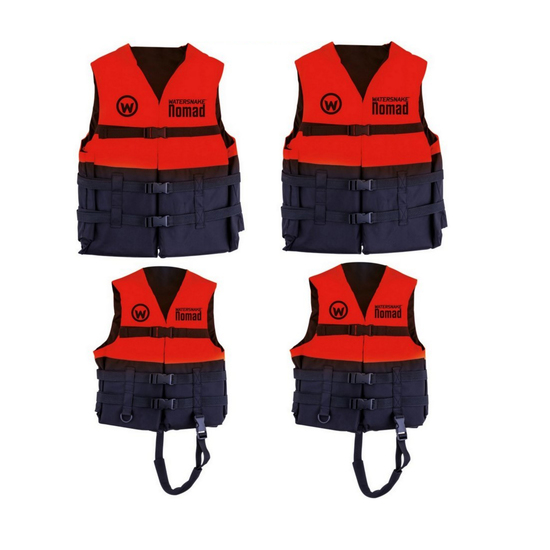 2 X Watersnake Nomad Adult or Child Life Jackets - Red Level 50 PFDs