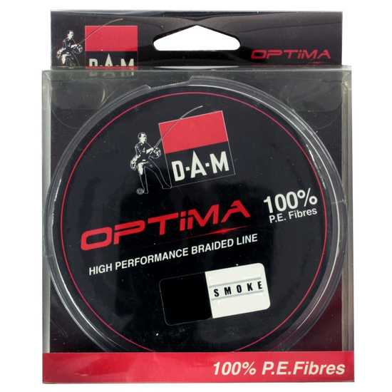 125yd Spool of DAM Optima Braided Fishing Line-Smoke Colour Fishing Braid