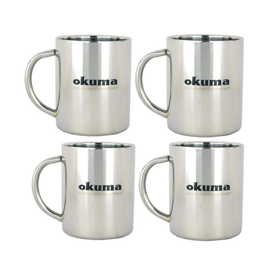 4 x Okuma Stainless Steel Coffee Mugs