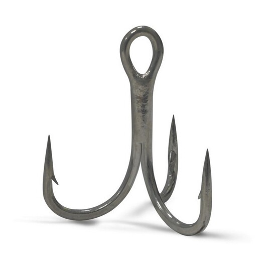 5 Pack of Size 4 VMC 7556 CB Coastal Black Inline Treble Hooks-3x Strong Trebles