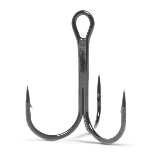 10 Pack of Size 8 VMC 8540 Black Vanadium Round Treble Hooks
