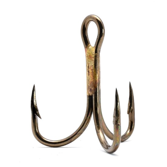 10 Pack of Size 4 VMC 9632 BZ Bronze Treble Hooks - 2 x Strong Trebles