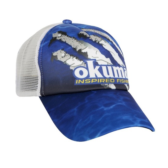 Okuma Blue Mesh Trucker Fishing Cap - Adjustable Fishing Hat