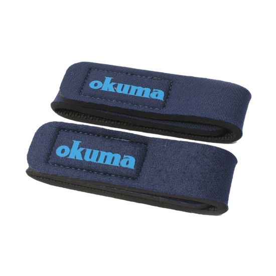 2 x Blue Okuma Fishing Rod Wraps - Secures Fishing Rods Together - Rod Straps