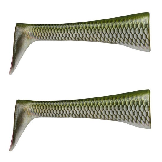 2 Pack of Olive Green Replacement Tails For 20cm Rapala X-Rap Peto Fishing Lures