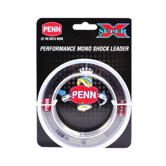 70m Spool of Penn Super X Mono Shock Leader - Clear Monofilament Fishing Leader