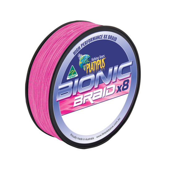 500yds Spool of Pink Platypus Bionic Braid - Braided Fishing Line