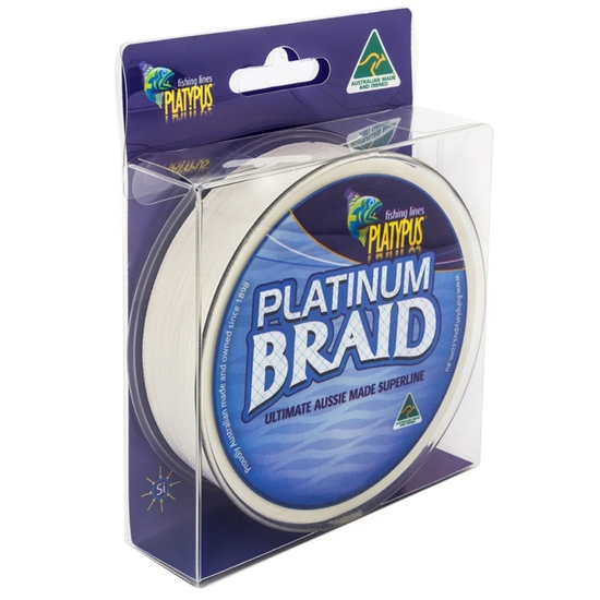 125yd Spool of White Platypus Platinum Braided Fishing Line - Fishing Braid