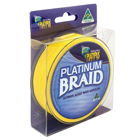 125yd Spool of Yellow Platypus Platinum Braided Fishing Line - Fishing Braid