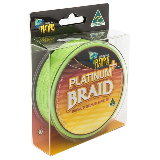 300yd Spool of Green Platypus Platinum Plus Braided Fishing Line - Fishing Braid