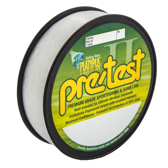 1000m Spool of Clear Platypus Pre-Test Monofilament Fishing Line -IGFA Class 