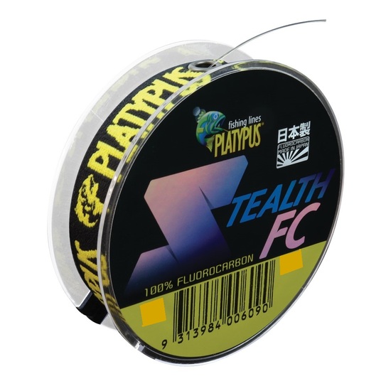 50m Spool of Platypus Stealth Fluorocarbon Fishing Leader with Line Tamer