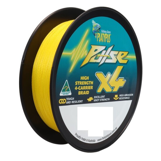 300m Spool Of 8lb White Platypus Pulse X8 Braided Fishing Line - White Braid