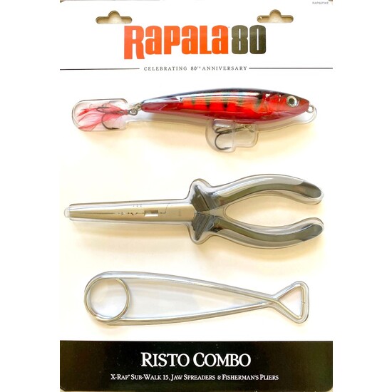 Rapala Risto Combo Fishing Bundle - X-Rap Sub Walk Lure, Pliers & Jaw Spreaders