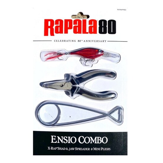 Rapala Ensio Combo Fishing Bundle - X-Rap Shad 6 Lure, Pliers & Jaw Spreaders