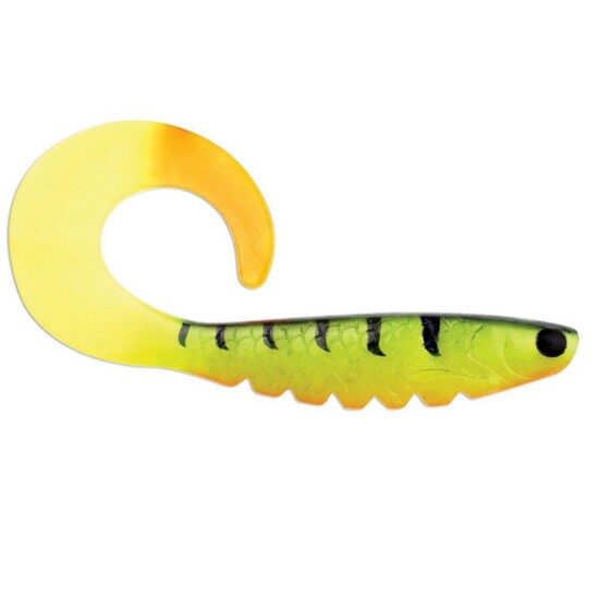 8 Inch Storm R.I.P Curly Tail Soft Plastic Fishing Lure - Fire Perch