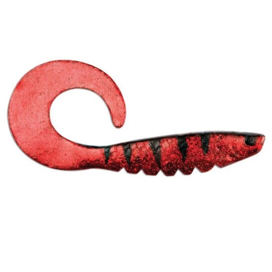 8 Inch Storm R.I.P Curly Tail Soft Plastic Fishing Lure - Red Frost Demon