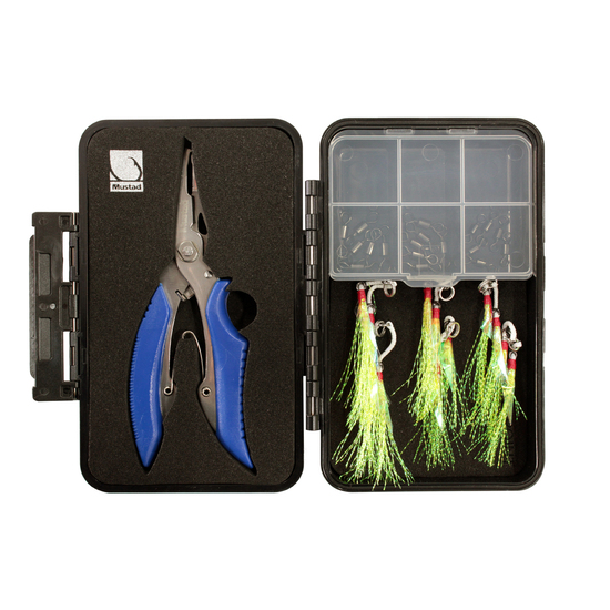 Mustad Light Jigging Assist Hook Replacement Kit with Split Ring Pliers