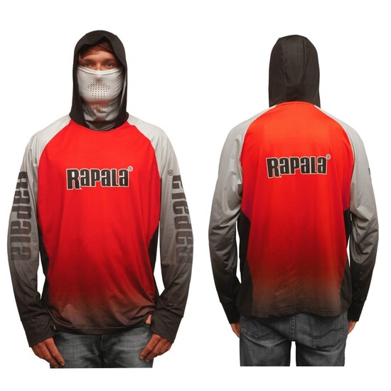 Rapala Breathable Hooded Long Sleeve Fishing Shirt with Built-In Face Mask