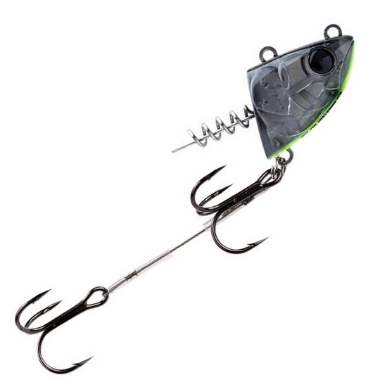 5 Inch Storm RIP Rigger Double Hook 27g Jighead Rig - Black/Chartreuse UV