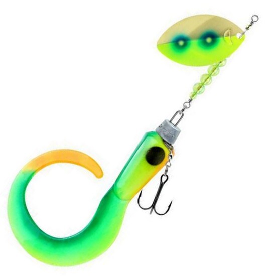 22cm Storm RIP Spinner Tail with Inline Spinning Blade - Green Tiger UV