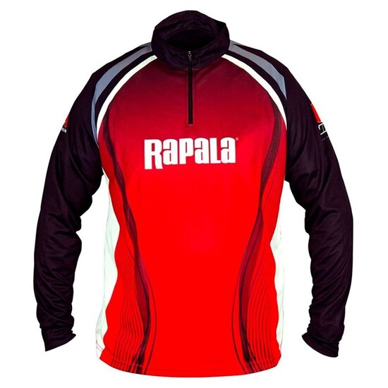 Small Rapala Red/Black Long Sleeve Tournament Shirt - UPF 30+ Fishing Jersey