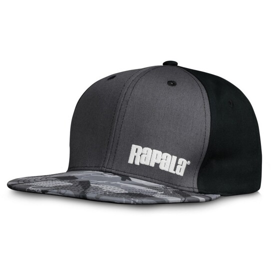 Rapala Flat Brim Lure Camo Fishing Cap with Adjustable Snapback Closure