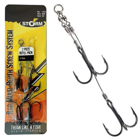 2 Pack of 14cm Storm RIP Multi-Depth Screw System Pre Made Rigs-Size 2/0 Trebles