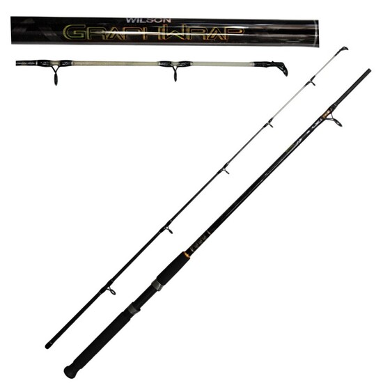 6'6 Wilson Graphwrap 3-5kg 2 Pce Spinning Fishing Rod with Solid Glass Tip