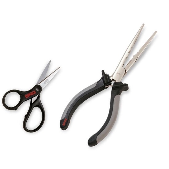 Rapala 16cm Multi-Purpose Fishing Pliers And Braid Scissors Combo Pack With Sheath