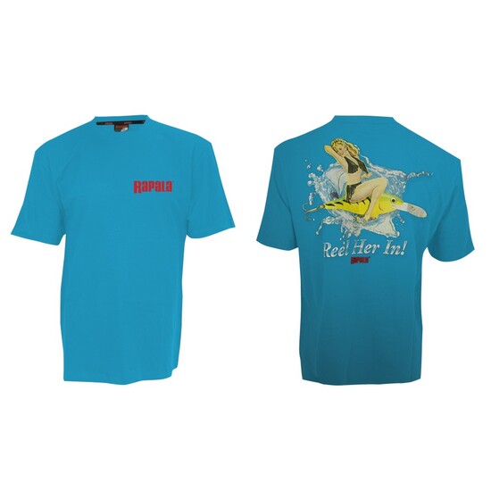Extra Large Blue Rapala Reel Her In Tee Shirt