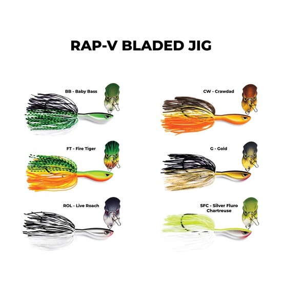 8cm Rapala Rap-V Perch Bladed Jig 10g Fishing Lure
