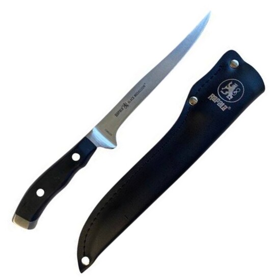 Rapala Black Medallion 7 Inch Stainless Steel Fish Filleting Knife with Sheath