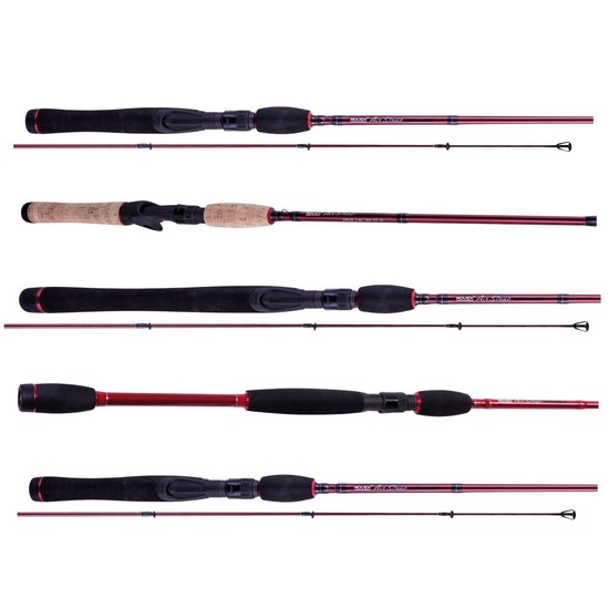 5 x Rovex Airstrike Graphite Fishing Rod Bundle - 4 Spin Rods + 1 Baitcaster Rod