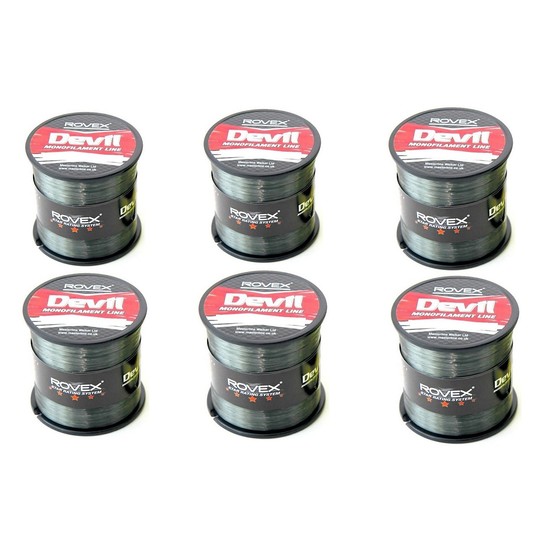 6 Bulk Spools of Rovex Devil Fishing Line - Dark Green Mono Fishing Line