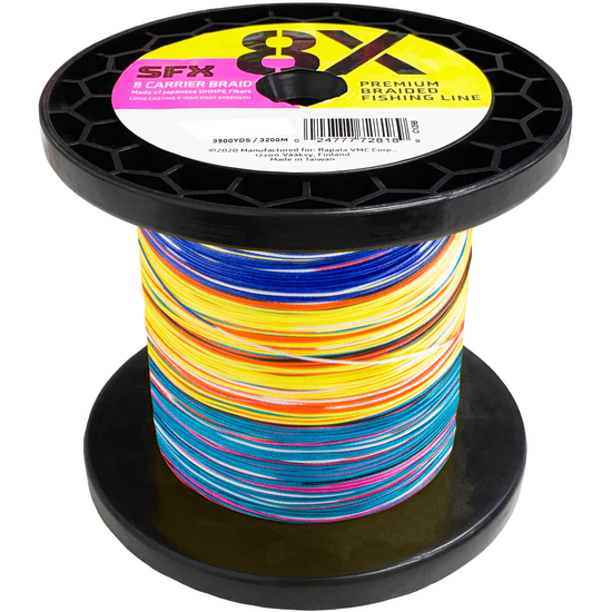 3200M Spool of Metred Multi-Coloured Sufix SFX 8X Premium Braided Fishing Line