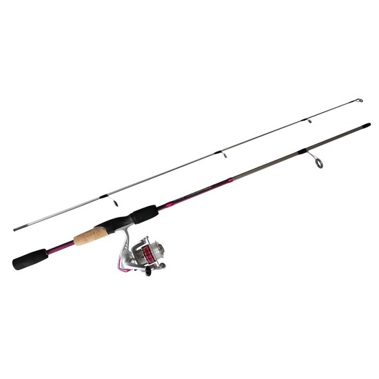 Pink 5&#39;6 Okuma Steeler XP 2 Piece Fishing Rod and Reel Combo Spooled with Line
