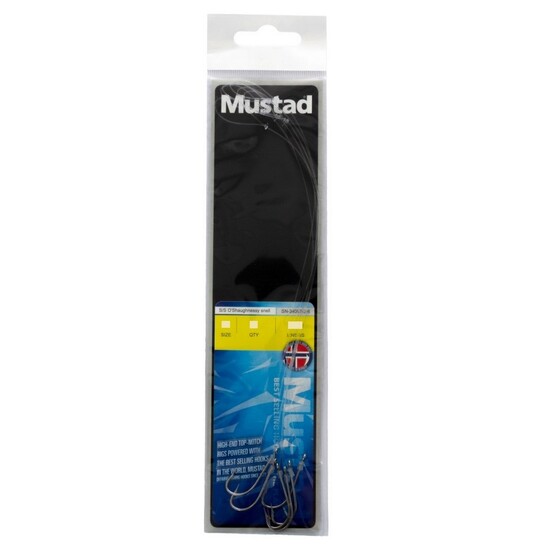 6 Pack of Mustad Hand Tied Snelled Rigs with 34007 Stainless Steel Hooks