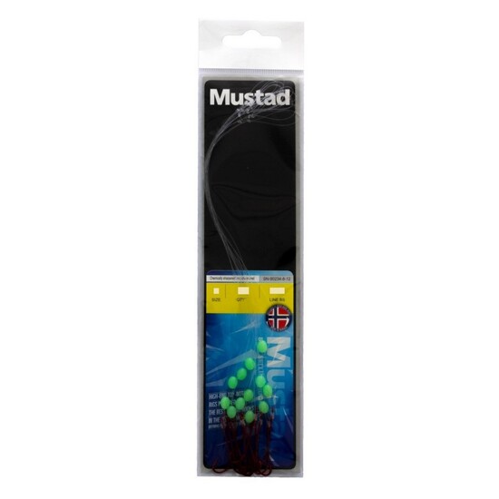 Mustad Hand Tied Snelled Rigs with 90234NPNR Chemical Sharpened Long Shank Hooks