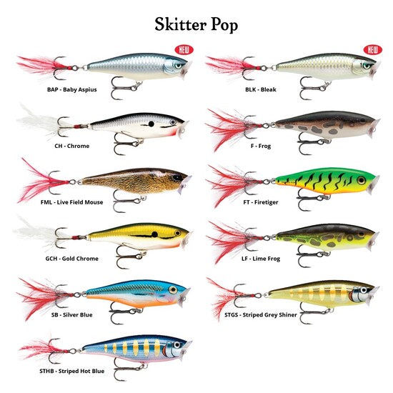 9cm Rapala Skitter Pop Topwater Popper Fishing Lure