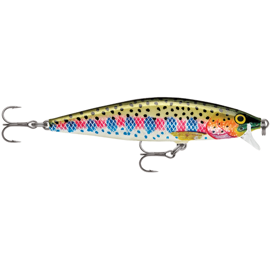 Rapala 8cm Flat Rap Floating Shallow Diving Lure - Rainbow Trout