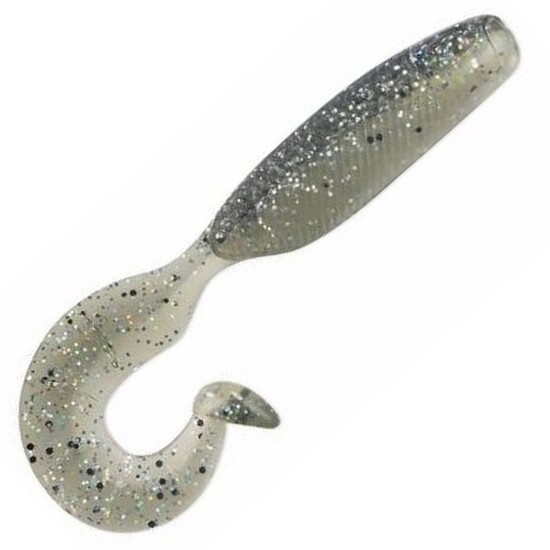 8 Pack of 2 Inch Storm So-Run Curly Tail Hypno Grubs Soft Plastics - Silver Shad