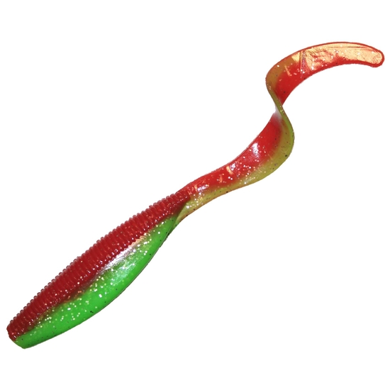 Zman 3 Pack of 7 Inch Streakz Curly Tailz Soft Plastic Lures - NUKED CHICKEN GLOW