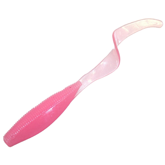 Zman 3 Pack of 7 Inch Streakz Curly Tailz Soft Plastic Lures - PINK GLOW