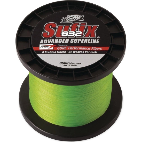 3500yd Spool of 80lb Neon Lime Sufix 832 Advanced Superline Fishing Braid