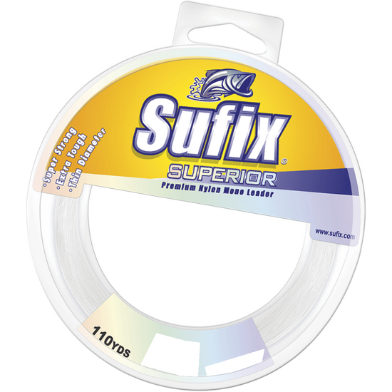 100m Spool of Sufix Superior Monofilament Fishing Leader -Clear Mono Leader Line