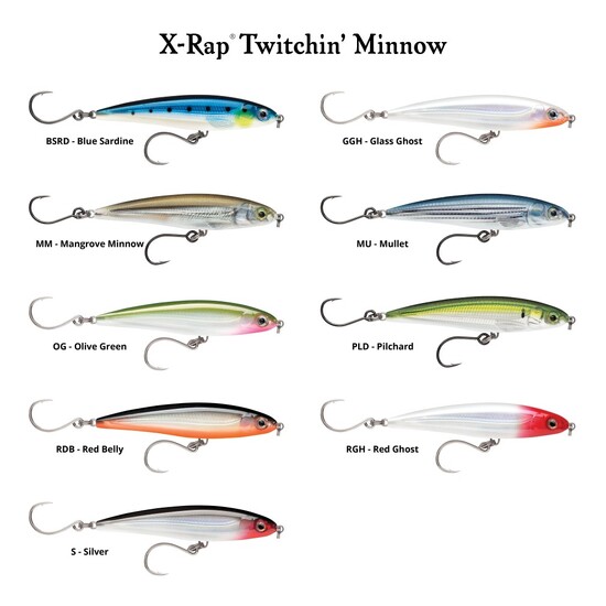 10cm Rapala X-Rap Twitchin' Minnow Slow Sinking Stickbait Fishing Lure
