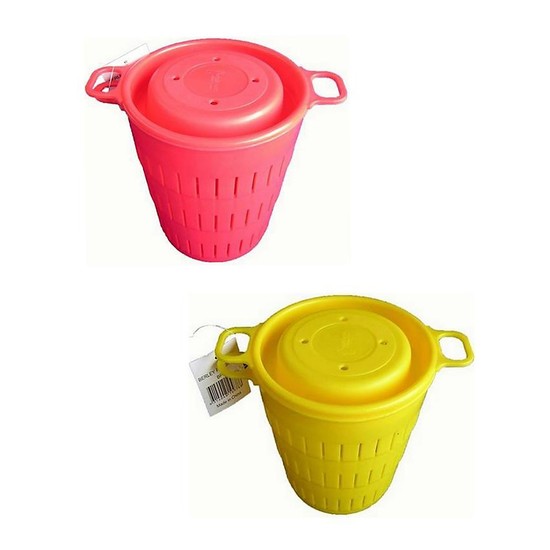 Seahorse Berley Bucket With Screw Top Lid - Red or Yellow