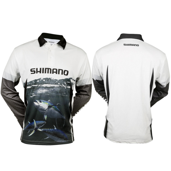 Kids Shimano Ocea Tuna Long Sleeve Tournament Fishing Shirt - Sublimated UPF50+